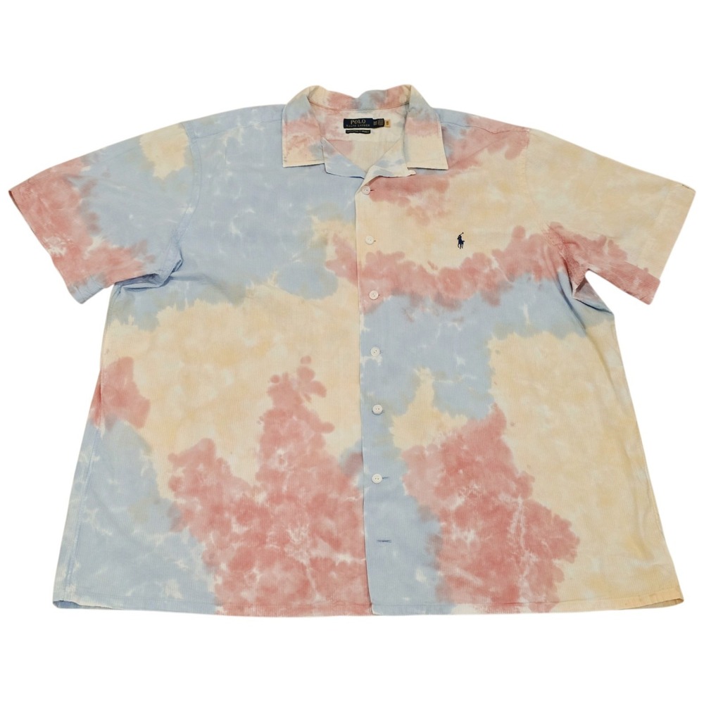 Polo Ralph Lauren Shirt Men's 3XB Tie Dye Pastel Button Up Pony Big & Tall